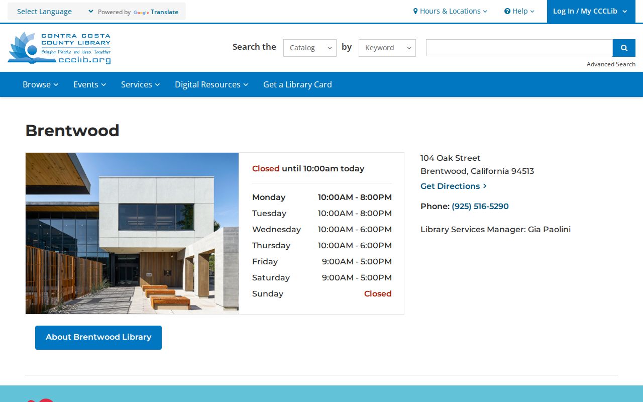 Concord Library branch and city directory collection access