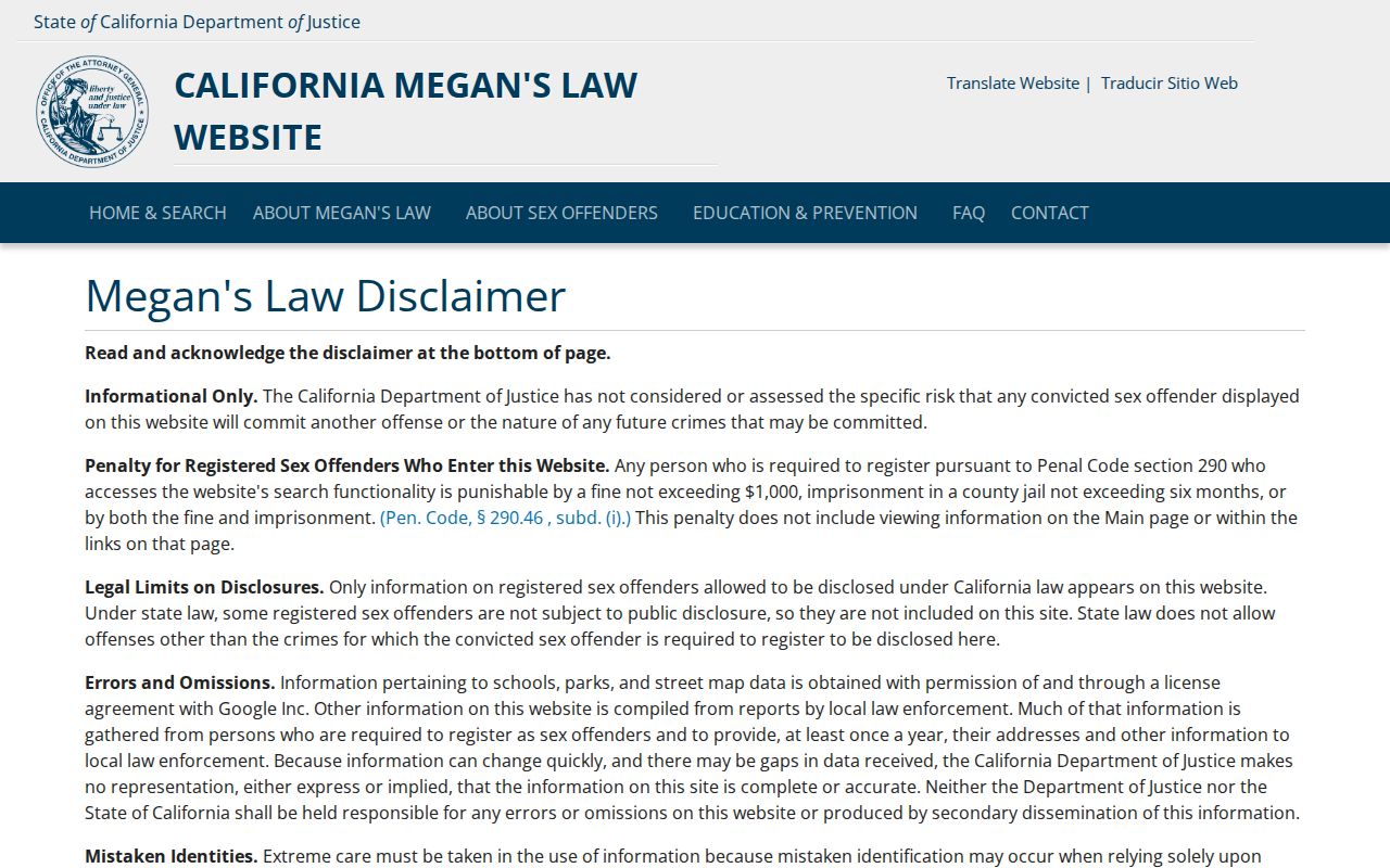 Concord resident lookup California Megan's Law registry search
