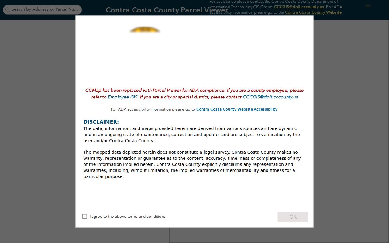 Concord street directory current Contra Costa parcel viewer showing street parcels and APNs
